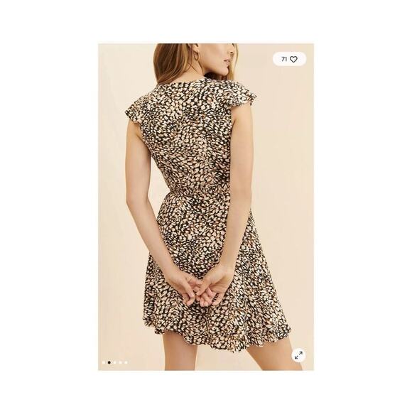 NWT Free People French Quarter Wrap Mini Dress XS Animal Print $128 - Picture 3 of 9